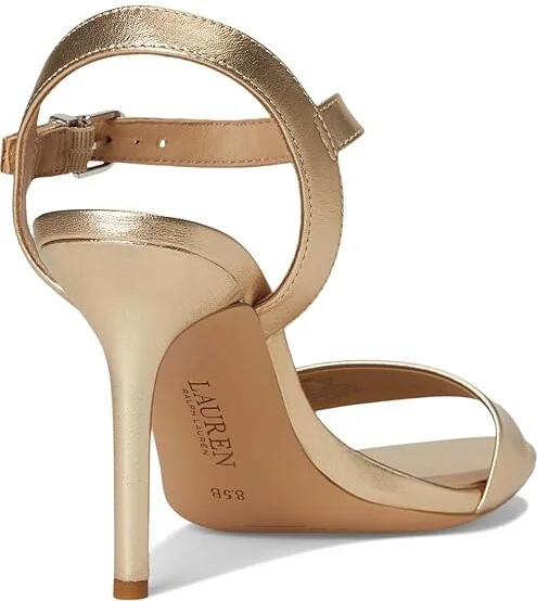 Lauren Ralph Lauren Gwen Metallic Nappa Leather Sandals Women's Sandals Platinum : 11 B - Medium - Image 4