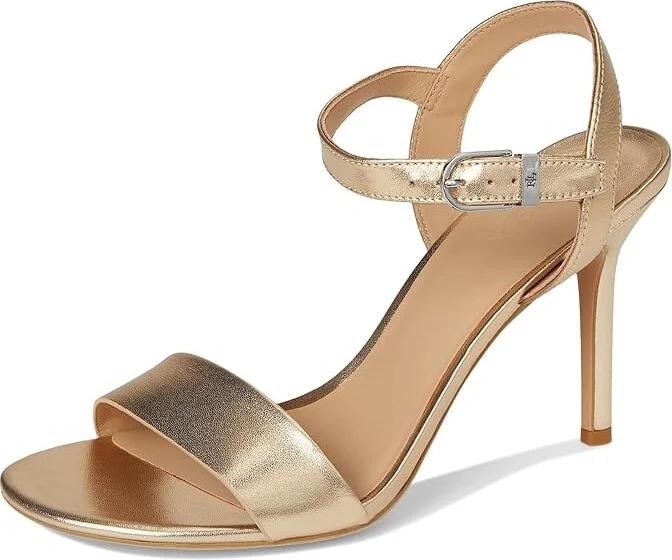 Lauren Ralph Lauren Gwen Metallic Nappa Leather Sandals Women's Sandals Platinum : 11 B - Medium - Image 5