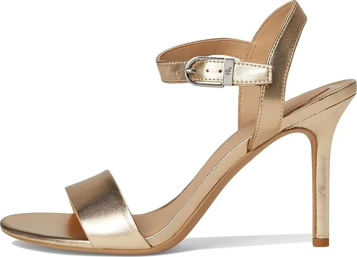 Lauren Ralph Lauren Gwen Metallic Nappa Leather Sandals Women's Sandals Platinum : 11 B - Medium - Image 6