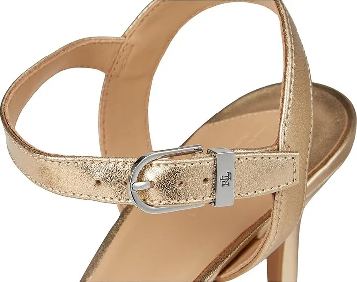 Lauren Ralph Lauren Gwen Metallic Nappa Leather Sandals Women's Sandals Platinum : 11 B - Medium - Image 7