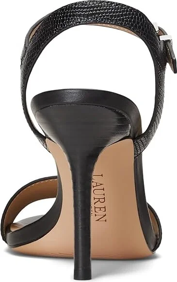 Lauren Ralph Lauren Gwen Sandals Women's Wedge Shoes Black 1 : 11 B - Medium, Leather - Image 3