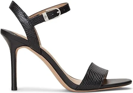 Lauren Ralph Lauren Gwen Sandals Women's Wedge Shoes Black 1 : 11 B - Medium, Leather - Image 4
