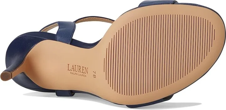 Lauren Ralph Lauren Gwen Sandals Women's Wedge Shoes Refined Navy : 9.5 B - Medium, Leather - Image 3