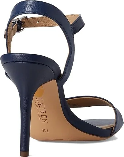 Lauren Ralph Lauren Gwen Sandals Women's Wedge Shoes Refined Navy : 9.5 B - Medium, Leather - Image 4