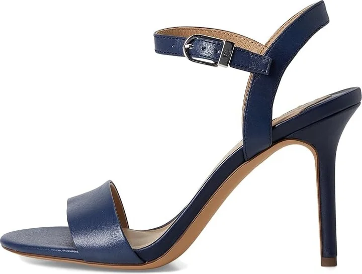 Lauren Ralph Lauren Gwen Sandals Women's Wedge Shoes Refined Navy : 9.5 B - Medium, Leather - Image 6