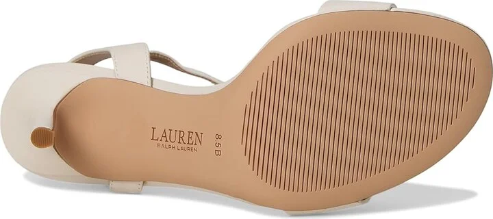 Lauren Ralph Lauren Gwen Sandals Women's Wedge Shoes Soft White : 7 B - Medium, Leather - Image 3