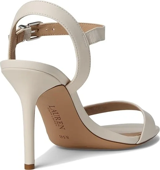 Lauren Ralph Lauren Gwen Sandals Women's Wedge Shoes Soft White : 7 B - Medium, Leather - Image 4