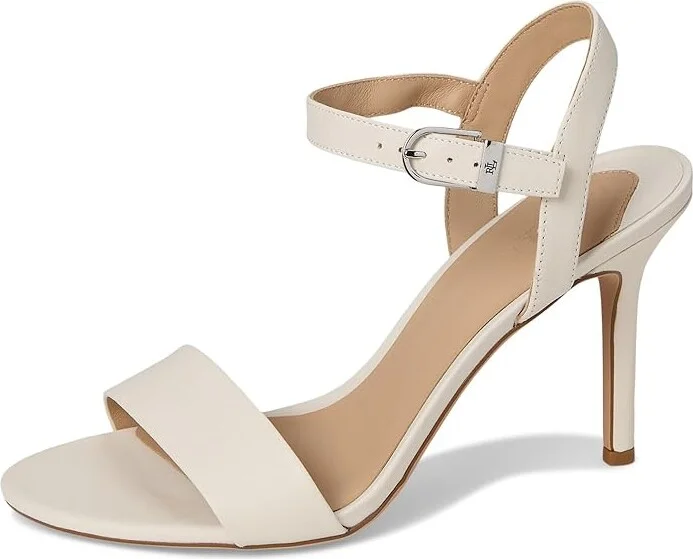 Lauren Ralph Lauren Gwen Sandals Women's Wedge Shoes Soft White : 7 B - Medium, Leather - Image 5