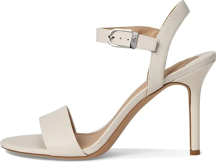 Lauren Ralph Lauren Gwen Sandals Women's Wedge Shoes Soft White : 7 B - Medium, Leather - Image 6