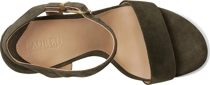 Lauren Ralph Lauren Gwen Suede Sandals Women's Sandals Dark Olive : 7.5 B - Medium, Leather - Image 2