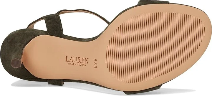 Lauren Ralph Lauren Gwen Suede Sandals Women's Sandals Dark Olive : 7.5 B - Medium, Leather - Image 3