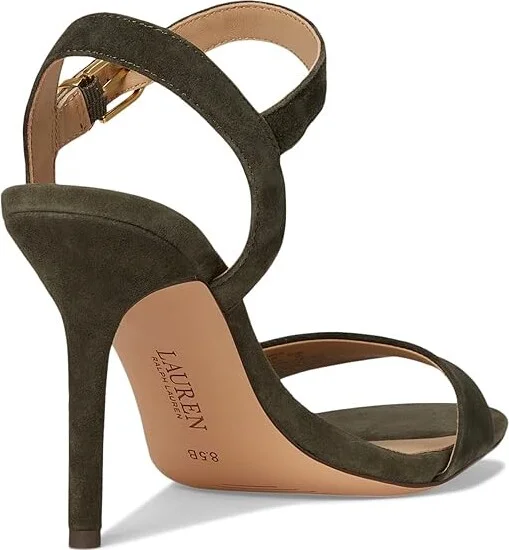 Lauren Ralph Lauren Gwen Suede Sandals Women's Sandals Dark Olive : 7.5 B - Medium, Leather - Image 4