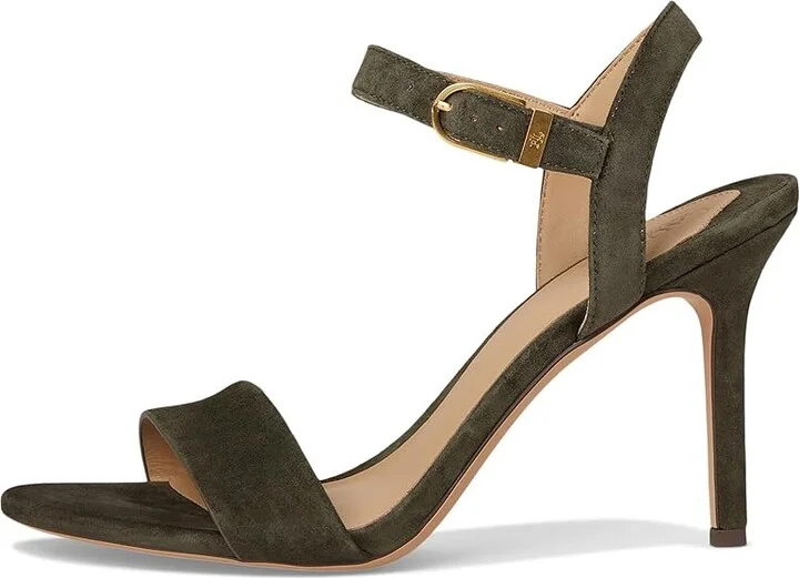 Lauren Ralph Lauren Gwen Suede Sandals Women's Sandals Dark Olive : 7.5 B - Medium, Leather - Image 6