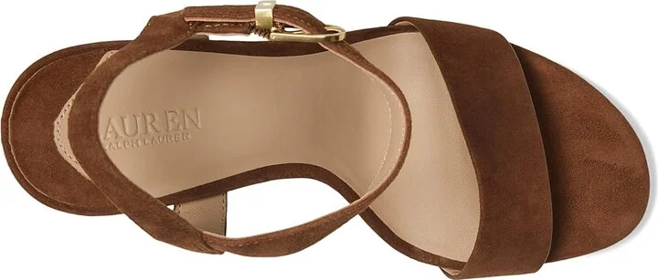 Lauren Ralph Lauren Gwen Suede Sandals Women's Sandals Tobacco : 9.5 B - Medium, Leather - Image 2