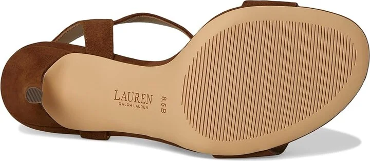 Lauren Ralph Lauren Gwen Suede Sandals Women's Sandals Tobacco : 9.5 B - Medium, Leather - Image 3
