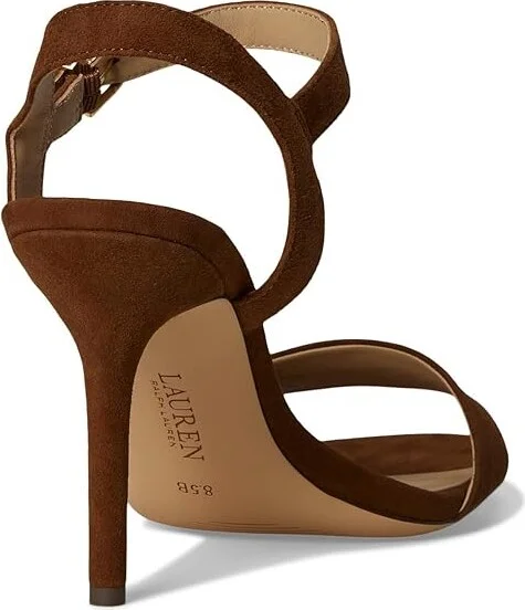 Lauren Ralph Lauren Gwen Suede Sandals Women's Sandals Tobacco : 9.5 B - Medium, Leather - Image 4
