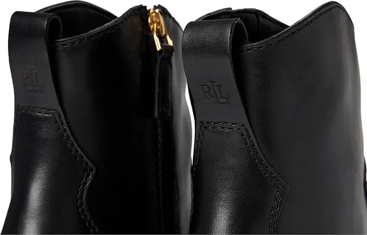 Lauren Ralph Lauren Harpher Burnished Leather Women's Boots Black : 5 B - Medium - Image 7