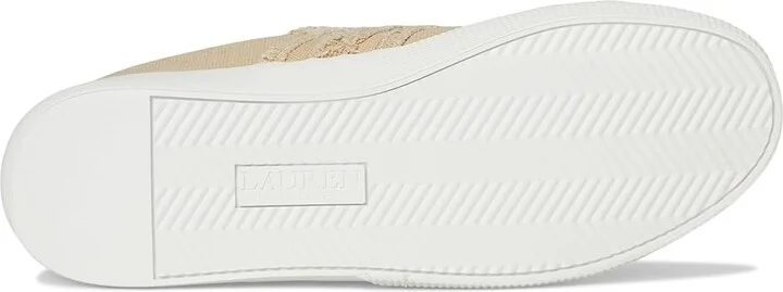 Lauren Ralph Lauren Janson Frayed Canvas Sneakers Women's Shoes Sand Dune : 11 B - Medium - Image 3