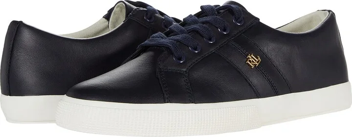 Lauren Ralph Lauren Janson II Action Leather Sneaker Lauren Navy 8.5 B (M)