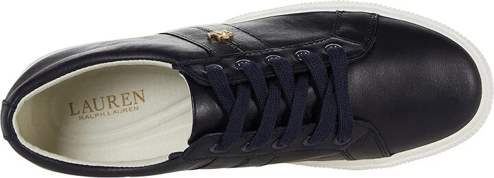 Lauren Ralph Lauren Janson II Action Leather Sneaker Women's Shoes Lauren Navy : 10 B - Medium - Image 2