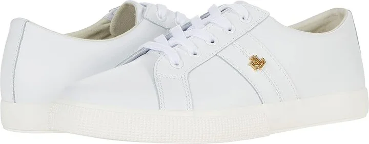 Lauren Ralph Lauren Janson II Action Leather Sneaker Women's Shoes RL White : 10 B - Medium