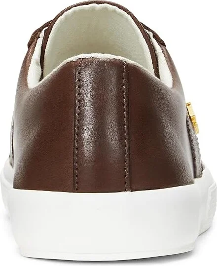 Lauren Ralph Lauren Janson II Burnished Leather Sneakers Women's Shoes Dark Mahogany : 5 B - Medium - Image 3