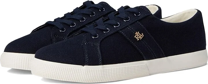 Lauren Ralph Lauren Janson Ii Canvas Sneakers Women's Shoes Lauren Navy : 8 B - Medium