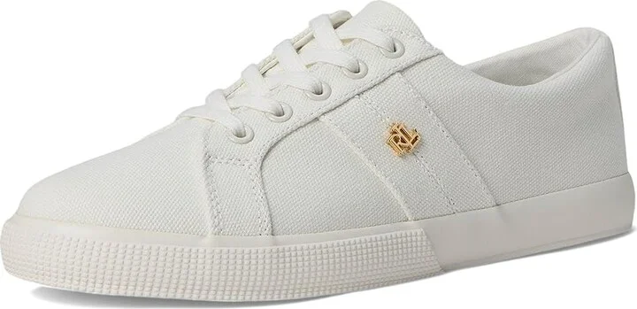 Lauren Ralph Lauren Janson Ii Canvas Sneakers Women's Shoes Optic White : 7 B - Medium - Image 5