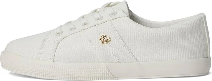 Lauren Ralph Lauren Janson Ii Canvas Sneakers Women's Shoes Optic White : 7 B - Medium - Image 6