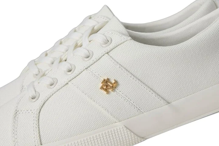 Lauren Ralph Lauren Janson Ii Canvas Sneakers Women's Shoes Optic White : 7 B - Medium - Image 7