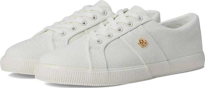 Lauren Ralph Lauren Janson Ii Canvas Sneakers Women's Shoes Optic White : 7 B - Medium