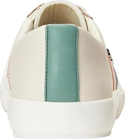 Lauren Ralph Lauren Janson II Leather Sneakers Women's Shoes Soft White/Soft Laurel/Pink Opal : 5 B - Medium - Image 3