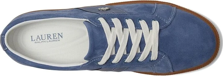 Lauren Ralph Lauren Janson II Suede Nappa Leather Sneakers Women's Shoes Capri Blue : 7.5 B - Medium - Image 2