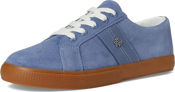 Lauren Ralph Lauren Janson II Suede Nappa Leather Sneakers Women's Shoes Capri Blue : 7.5 B - Medium - Image 5