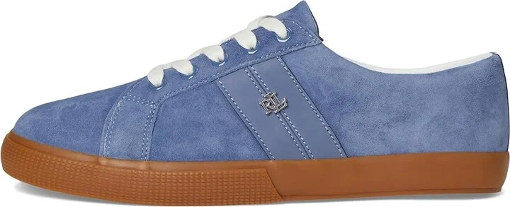 Lauren Ralph Lauren Janson II Suede Nappa Leather Sneakers Women's Shoes Capri Blue : 7.5 B - Medium - Image 6