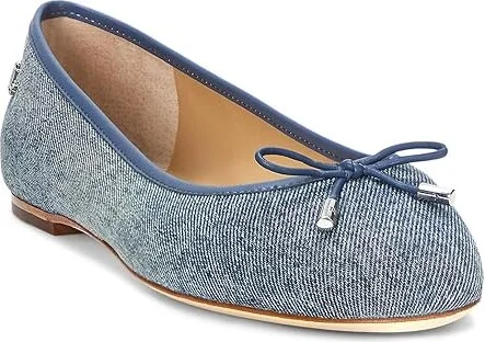 Lauren Ralph Lauren Jayna Ballet Flat Women's Flat Shoes Blue : 7.5 B - Medium, Leather