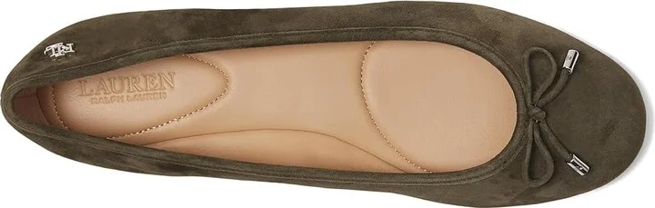 Lauren Ralph Lauren Jayna Ballet Flat Women's Flat Shoes Dark Olive : 5 B - Medium, Leather - Image 2