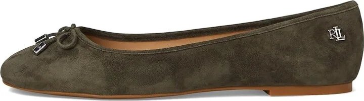 Lauren Ralph Lauren Jayna Ballet Flat Women's Flat Shoes Dark Olive : 5 B - Medium, Leather - Image 6