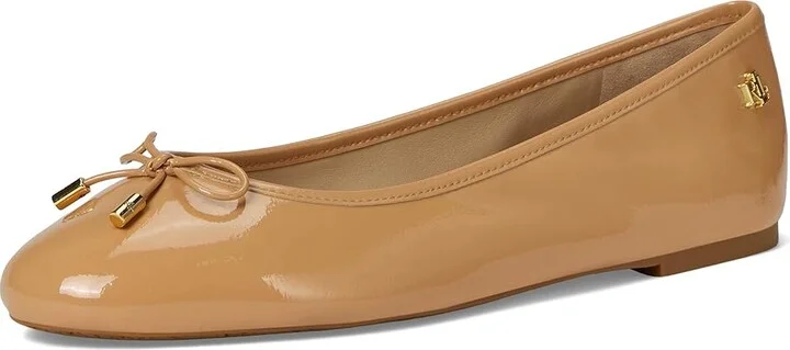 Lauren Ralph Lauren Jayna Crinkle Patent Leather Flats Women's Shoes Buff : 6 B - Medium, Leather/Rubber - Image 5