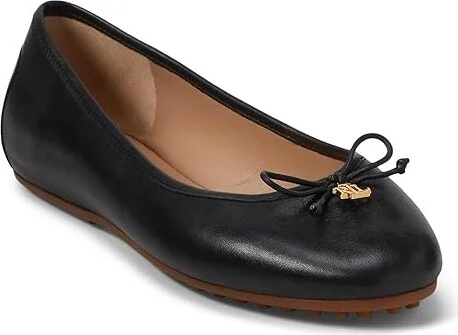 Lauren Ralph Lauren Jayna Driver Women's Flat Shoes Black : 6 B - Medium, Leather
