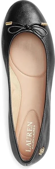 Lauren Ralph Lauren Jayna Flat Women's Flat Shoes Black : 8 B - Medium, Leather - Image 2