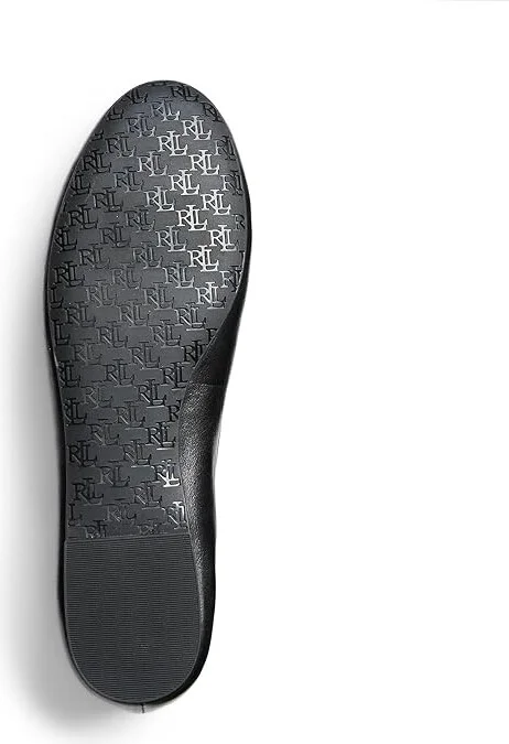Lauren Ralph Lauren Jayna Flat Women's Flat Shoes Black : 8 B - Medium, Leather - Image 3