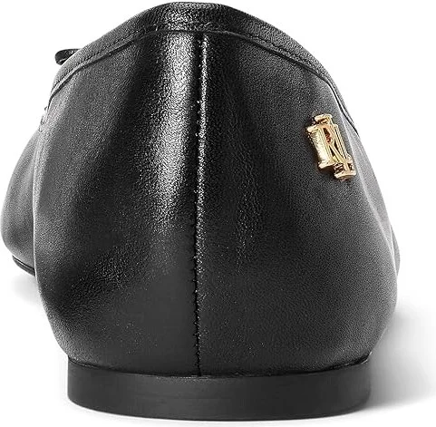 Lauren Ralph Lauren Jayna Flat Women's Flat Shoes Black : 8 B - Medium, Leather - Image 4