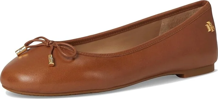 Lauren Ralph Lauren Jayna Flat Women's Flat Shoes Deep Saddle Tan : 8.5 B - Medium, Leather - Image 5