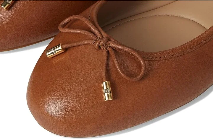 Lauren Ralph Lauren Jayna Flat Women's Flat Shoes Deep Saddle Tan : 8.5 B - Medium, Leather - Image 7