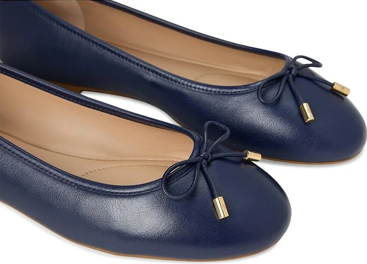 Lauren Ralph Lauren Jayna Nappa Leather Flat Women's Flat Shoes Refined Navy : 6.5 B - Medium, Leather/Nappa - Image 7