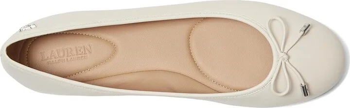 Lauren Ralph Lauren Jayna Nappa Leather Flat Women's Flat Shoes Soft White : 9 B - Medium, Leather/Nappa - Image 2