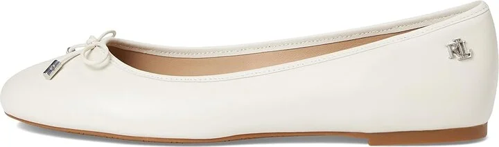 Lauren Ralph Lauren Jayna Nappa Leather Flat Women's Flat Shoes Soft White : 9 B - Medium, Leather/Nappa - Image 6