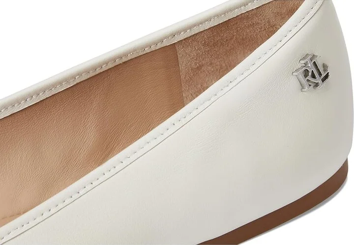 Lauren Ralph Lauren Jayna Nappa Leather Flat Women's Flat Shoes Soft White : 9 B - Medium, Leather/Nappa - Image 7