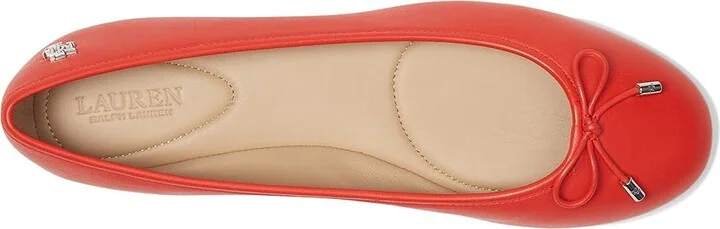 Lauren Ralph Lauren Jayna Nappa Leather Flats High Women's Heels Bright Vermilion : 7.5 B - Medium - Image 2